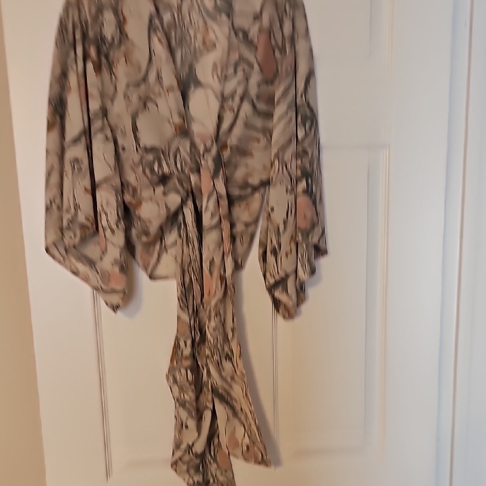 Olivaceous Multicolor Patterned Kimono - image 4